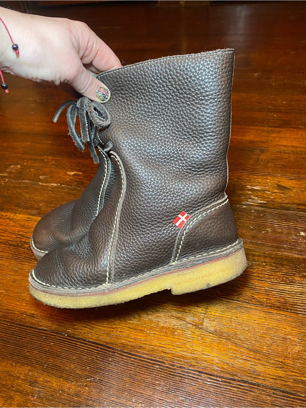EUC Duckfeet Arhus Choco Leather Boots Lined with Shearling Wool